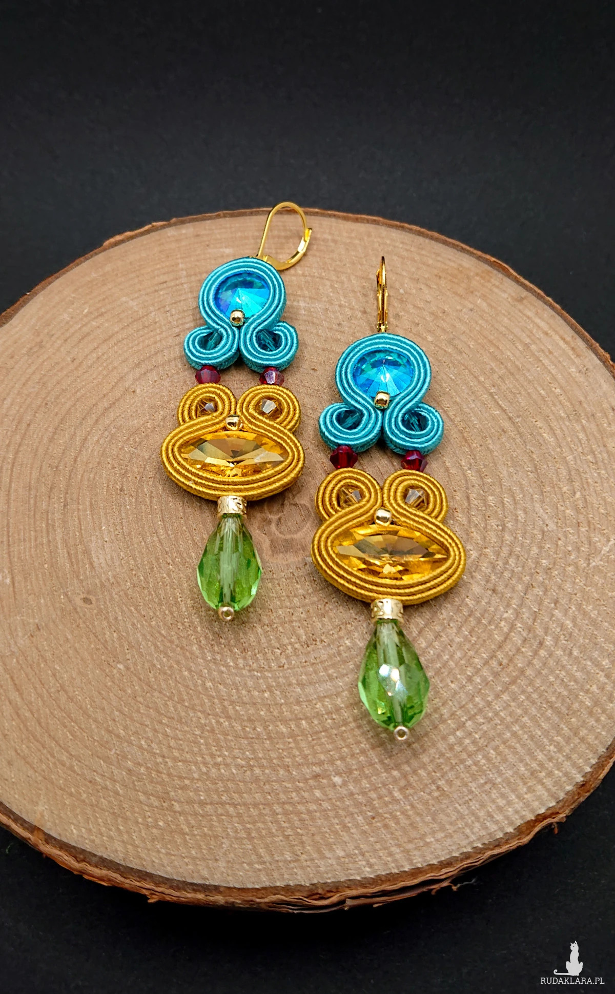 KOLOROWE KOLCZYKI SUTASZ Z KRYSZTAŁKAMI 9